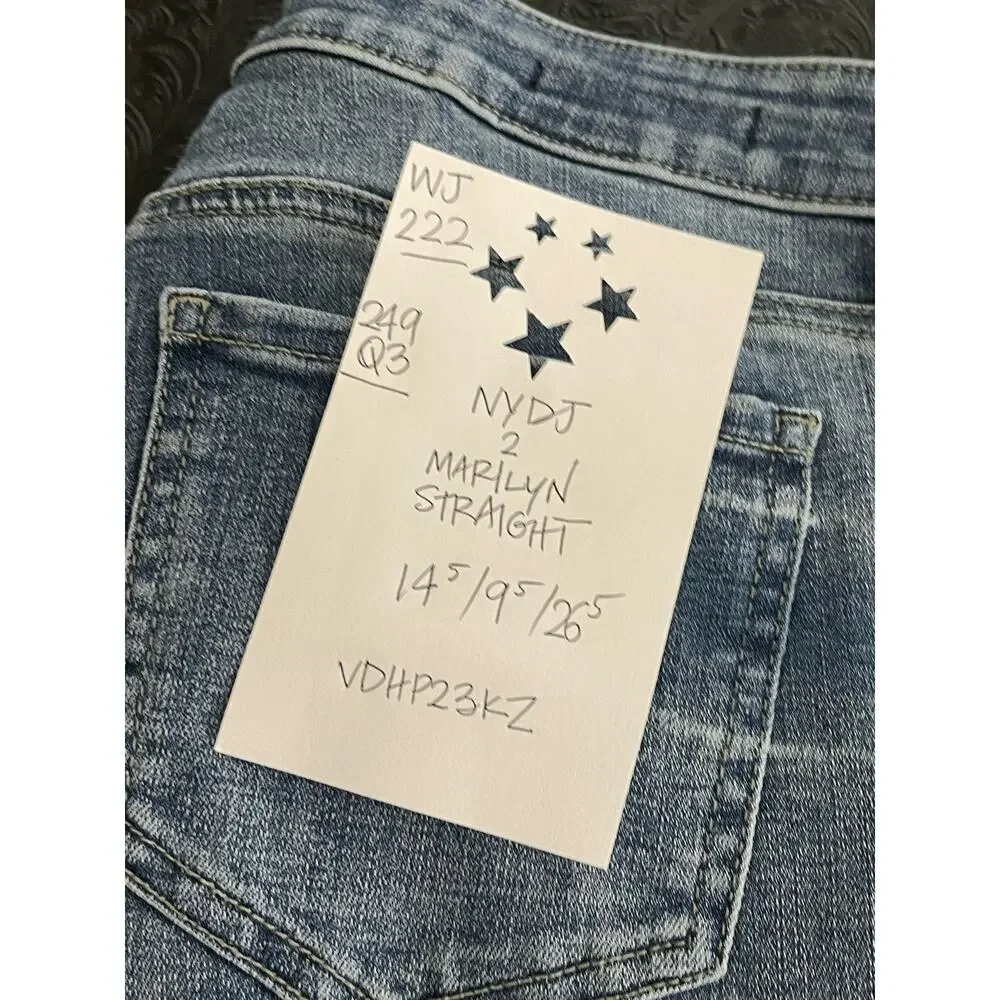 NYDJ Jeans Women's Size 2 Marilyn Straight Raw Hem Ankle Length